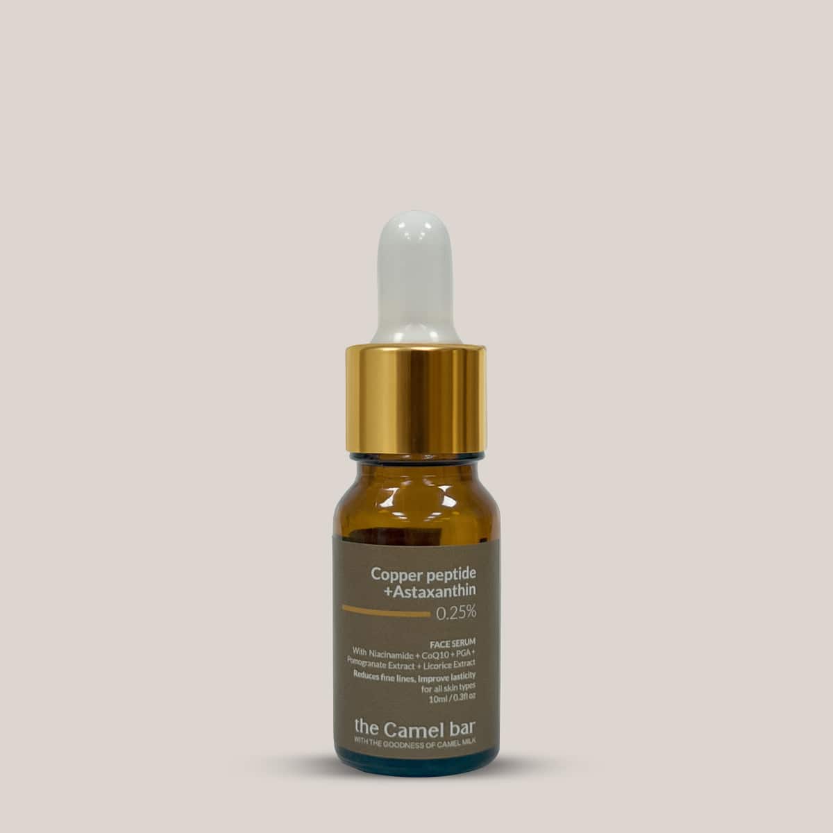 Camel Milk Anti-Ageing Glow Serum with  Copper Peptides + Astaxanthin 0.25%