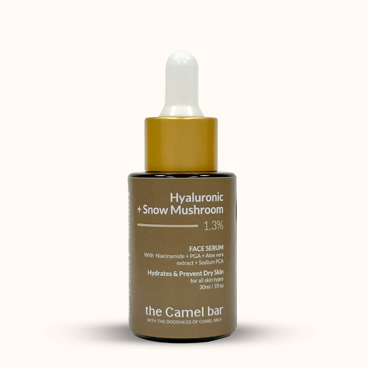 Camel Milk Hydrating Serum For Dry Skin with Hyaluronic Acid + Snow Mushroom 1.3%
